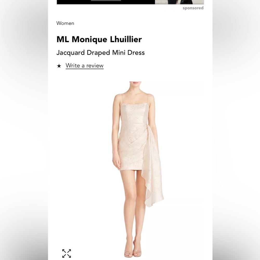 Adorable soft gold mini dress with built in sash.